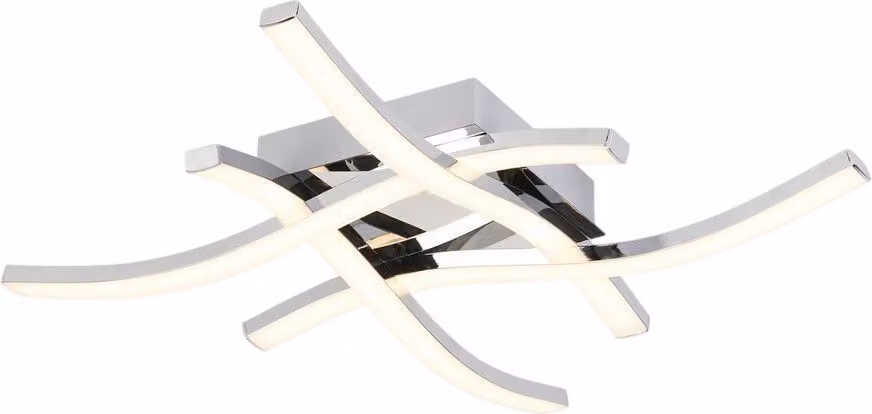Lampada da soffitto a LED Bradox 22W 3500K 1760lm, plastica cromata, dimensioni: 7x45x45 cm, IP20, Reality