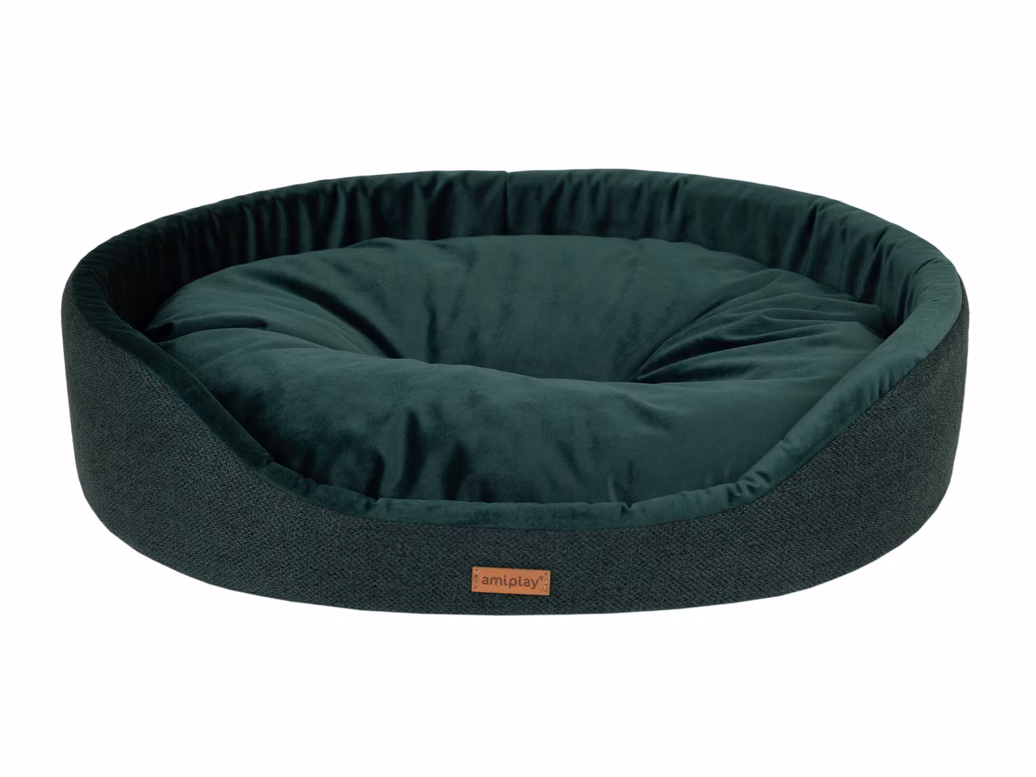 Cuccia per cani ovale SIDNEY verde taglia S, M, L, XL, XXL Taglia: M - 52x44x14 cm