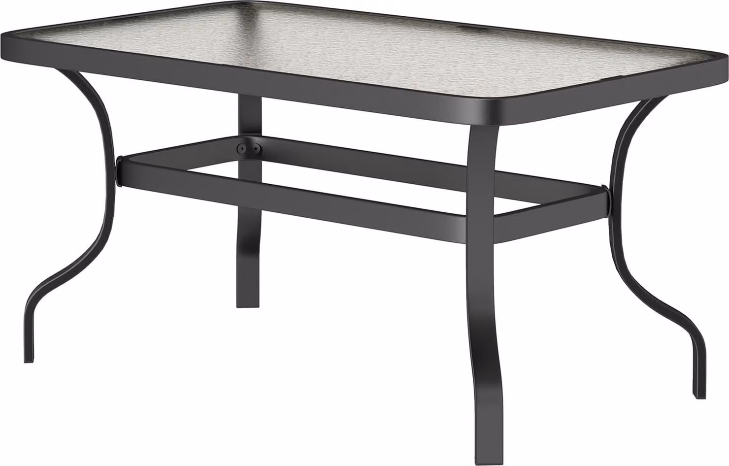 Tavolino tavolino in vetro temperato tavolino con design a onda, angolo arrotondato tavolo da balcone tavolo da giardino tavolo da divano tavolo da tè mobili da giardino per soggiorno terrazza giardino balcone, 95x55 cm nero Aosom