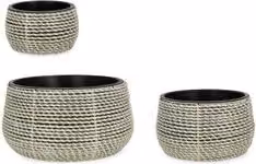 Set di 3 porta vasi estraibili in plastica Bizzotto modello THANH colore verde