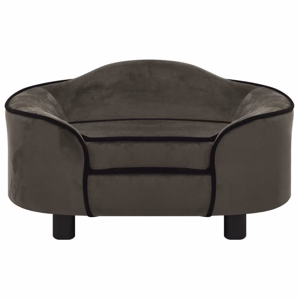 Divano per Cani Grigio Scuro 67x47x36 cm in Peluche