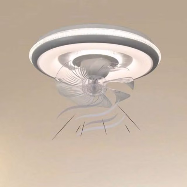 Plafoniera con Ventola Trade Shop 33214 Bianca, Lampada LED da Soffitto Rotonda con Luce Regolabile 3200K-6500K – 1