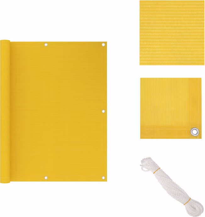 vidaXL Schermo privacy per balcone giallo 120x400 cm HDPE - Ombrelloni e tende da sole
