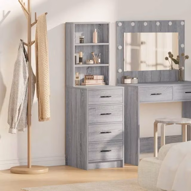 Credenza moderna vidaXL in legno ingegnerizzato grigio sonoma L 40 cm, P 41 cm, H 135 cm
