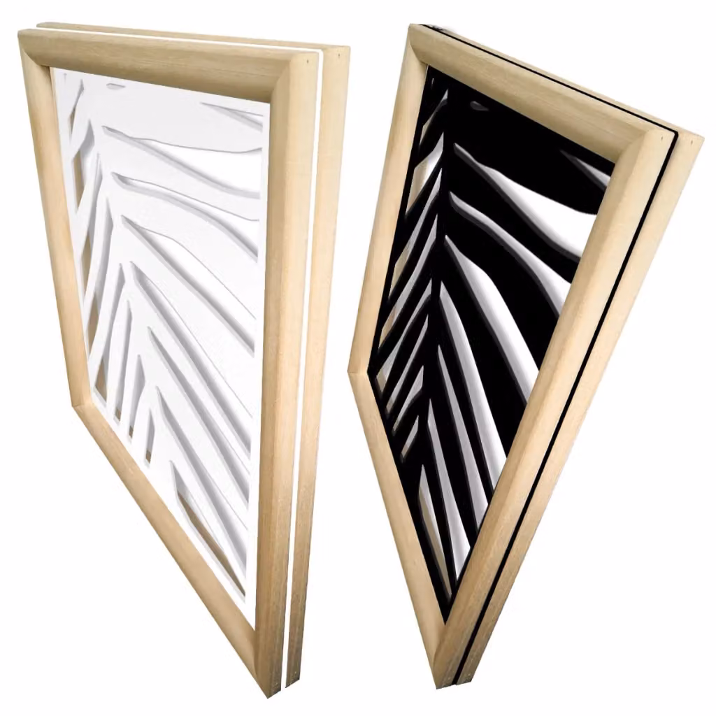Moduli Decorativi PALMA Signorbit in Legno e PVC, Colore Bianco, L/P/H: 98 x 98 x 98 cm – 2