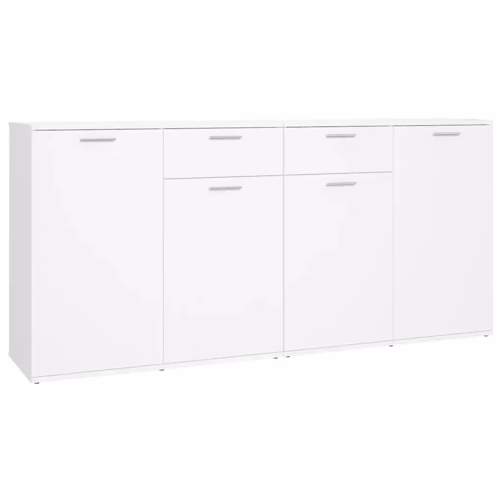 Credenza moderna bianca vidaXL in legno e MDF L: 160 cm, P: 36 cm, H: 75 cm – 2