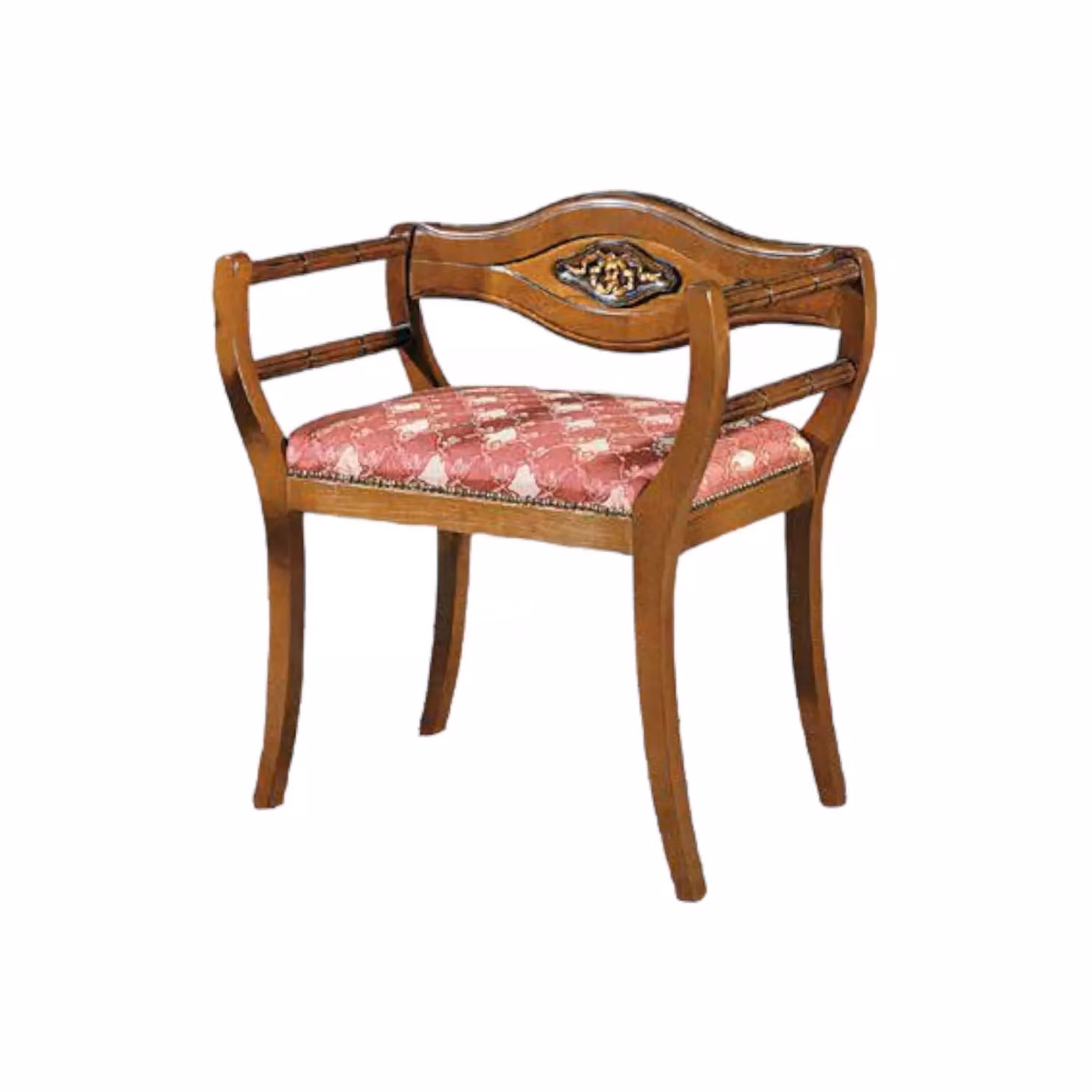 Poltrona imbottita in legno di faggio con fregio oro Mobili 2G L/P/H: 73 x 38 x 66 cm – 1