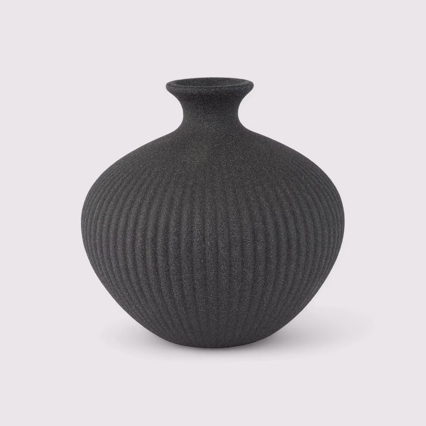 Ayous - Vaso decorativo a forma di giara in gres nero