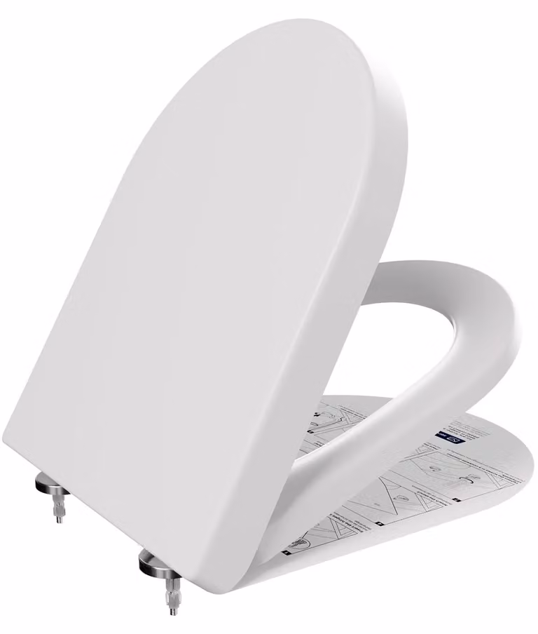 Copriwater 46 x 36,5 cm, forma D, in duroplast, antibatterico, bianco, per bagno