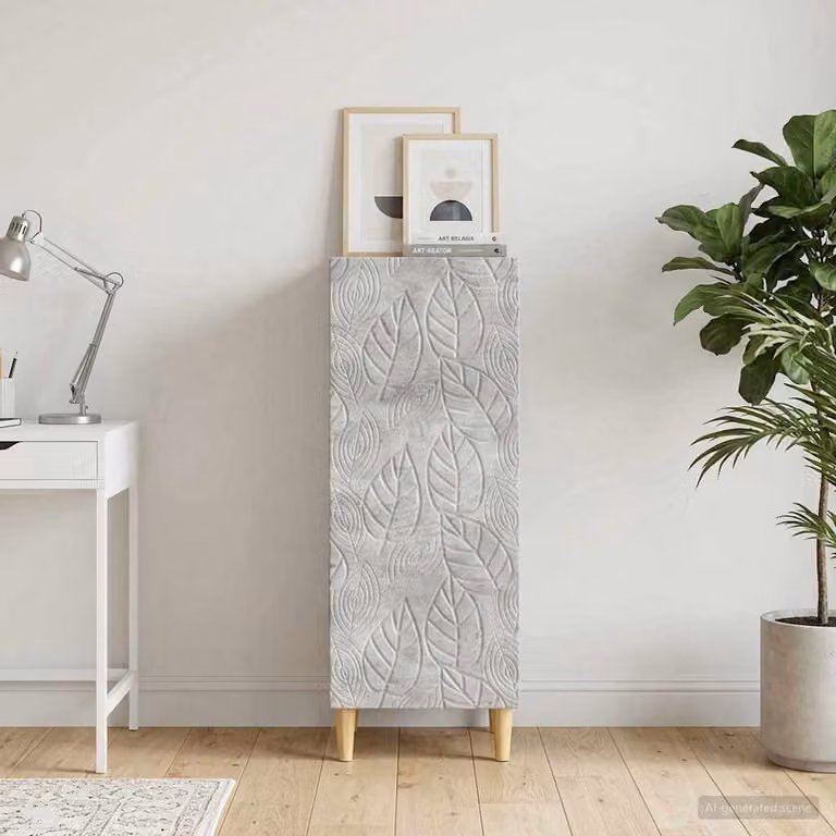 Credenza moderna vidaXL in legno ingegnerizzato, Grigio, L: 33 cm, P: 34,5 cm, H: 90 cm