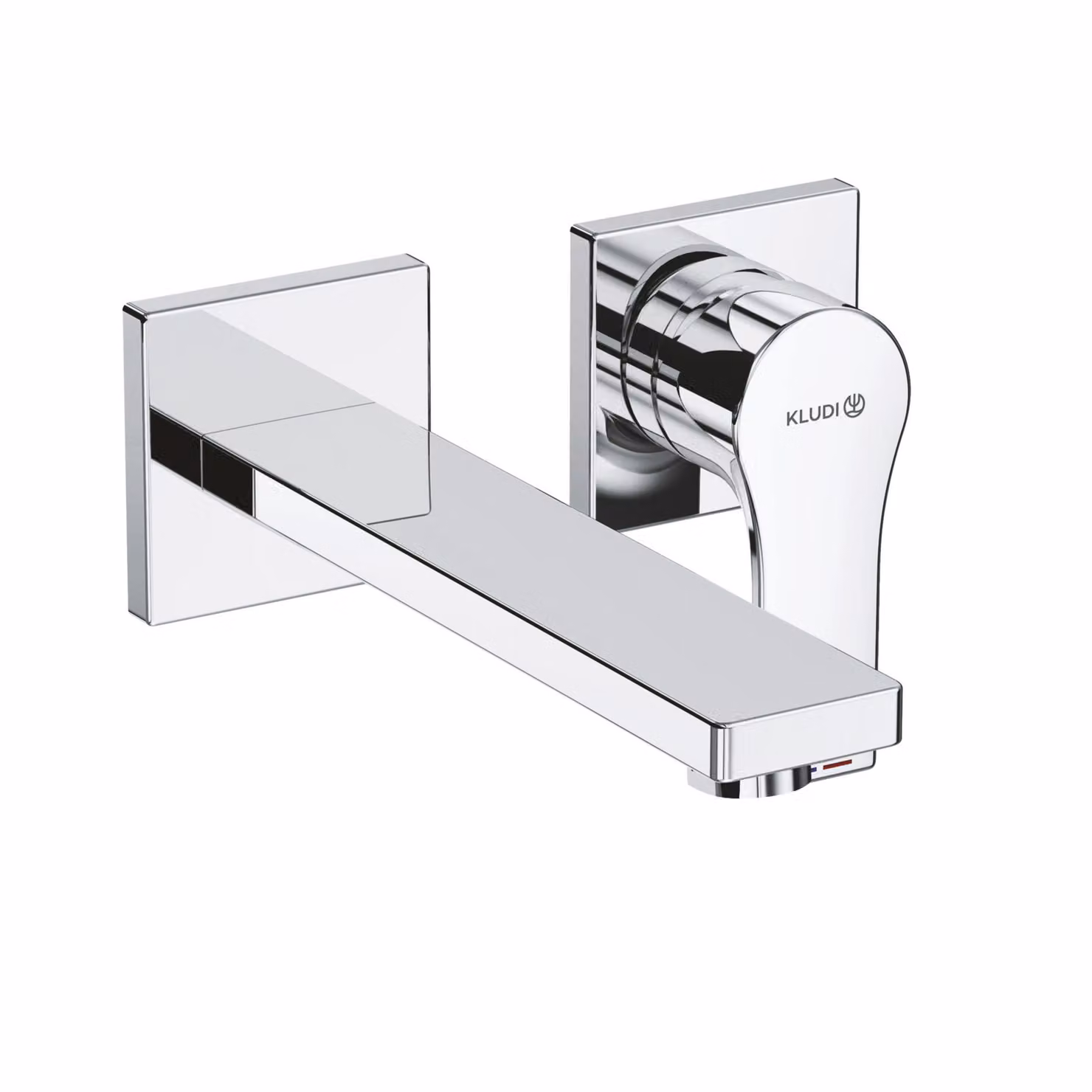 KLUDI ZENTA SL Mitigeur monocommandé mural encastré pour lavabo à deux trous, saillie 180mm, rosace en deux parties, chrome, 482440565, 482440565