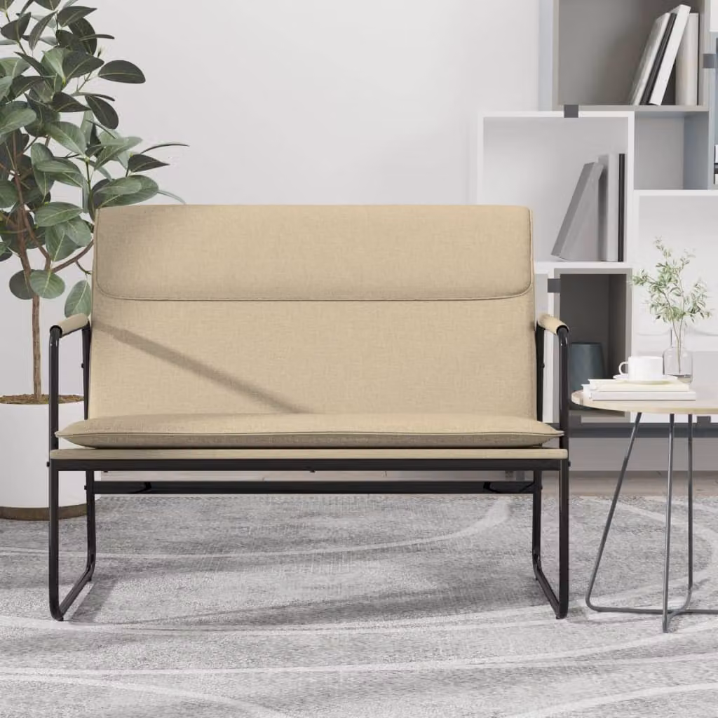 Panca moderna vidaXL in tessuto beige L: 100 cm, P: 64 cm, H: 80 cm