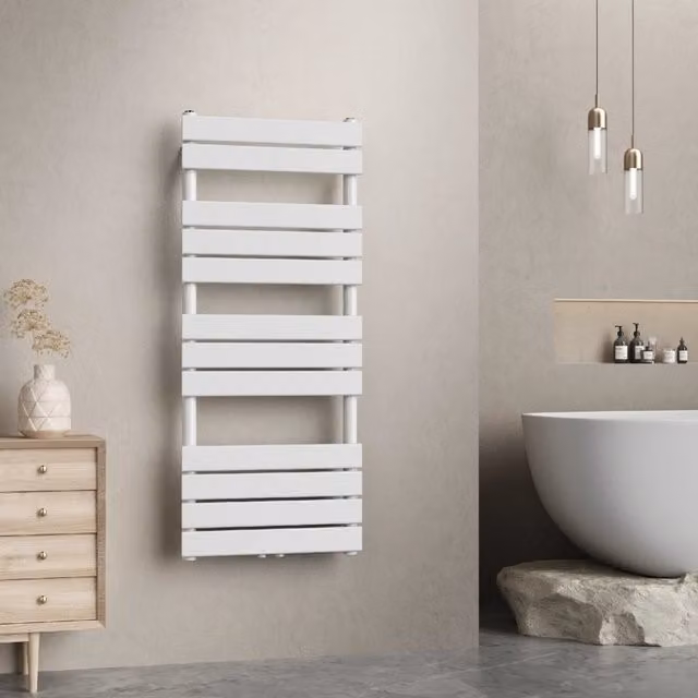 Scalda Asciugamani da Parete ad Acqua Calda Voss Bianco neu.haus L: 120 cm, P: 50 cm