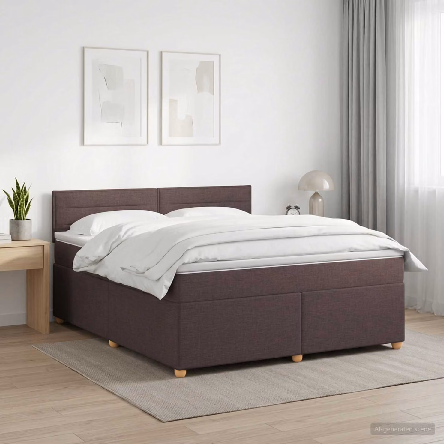 vidaXL Letto Box Spring Ibrido con Materasso a Molle Insacchettate Marrone e Bianco 160 x 200 cm