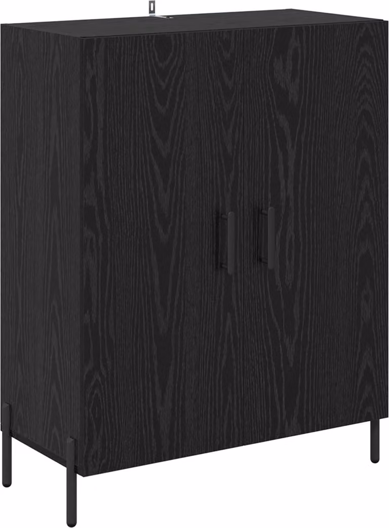Credenza Rovere Nero 69,5 x 34 x 90 cm Legno multistrato