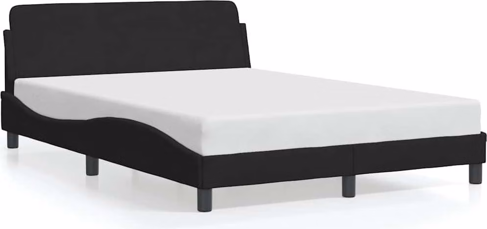 Struttura del letto Dover in velluto nero, 135 x 190 cm