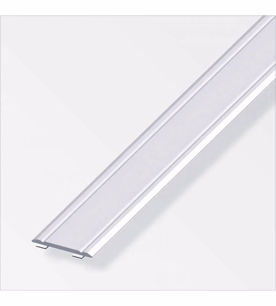 Profilo Di Raccordo Autoadesivo 30X2 Alluminio Argento 1 Metro