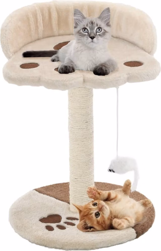 The Living Store Tiragraffi per gatti in sisal 40 cm Beige e marrone