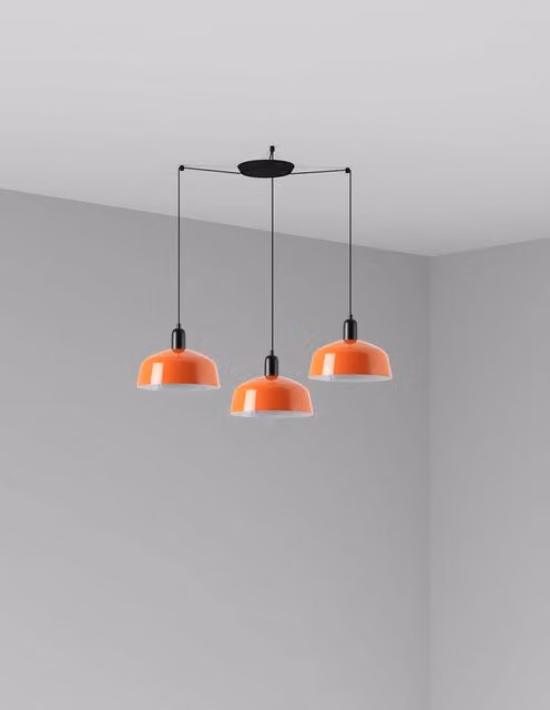 TATAWIN M metallo 3L Lampada a sospensione arancione rossastro