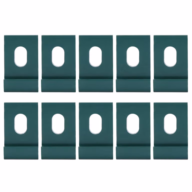 10 clip di base con ganci per il montaggio di serre in alluminio, set verde
