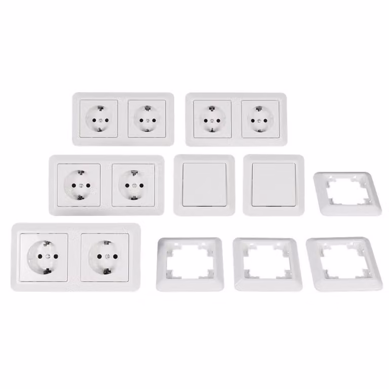 set di interruttori e prese di corrente da 20 pezzi McPower CUP "Standard", bianco, lucido