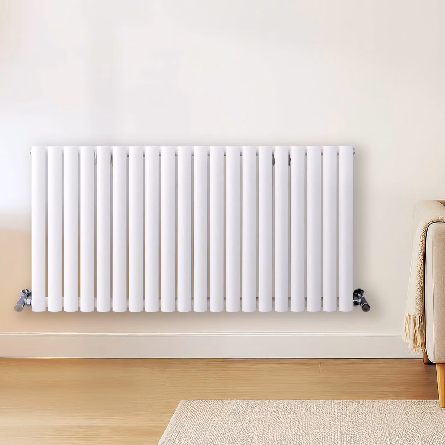 Radiatore di Design Orizzontale  Bianco -  600mm x 1180mm  - Pannello Doppio  - Revive