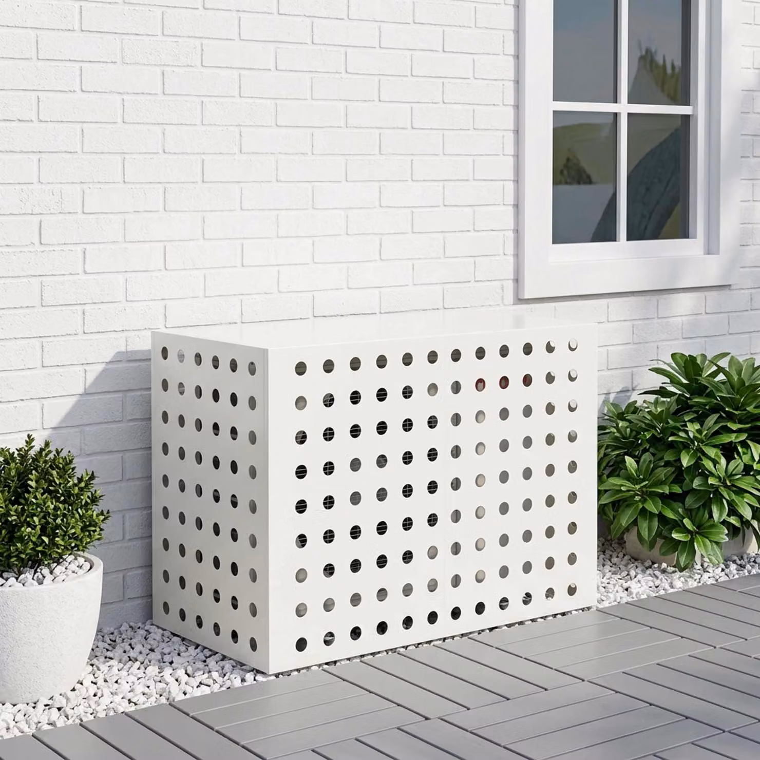 Copertura per condizionatore d'aria vidaXL, Bianco, L 100 x P 50 x H 70 cm