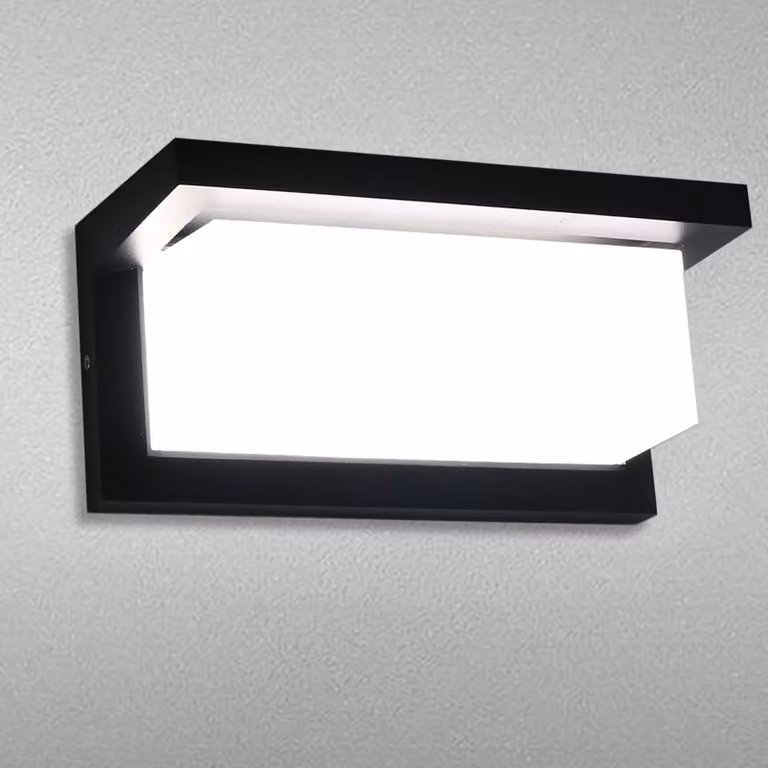 Lampada da parete a LED con sensore di movimento, 18 W, 6000 K, grado di protezione IP65, colore nero