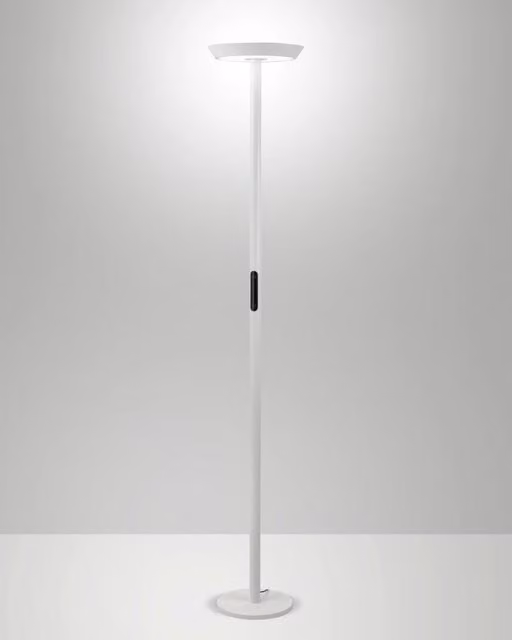 Lampada da terra Fizz a LED 50W integrato, struttura in alluminio e metacrilato, CCT regolabile 2700K-4000K, Bianco - Fizz