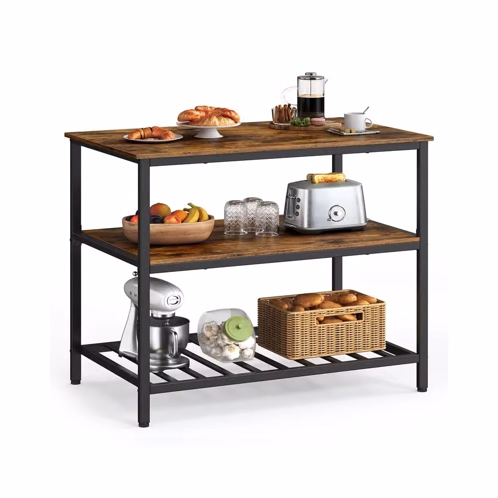 Scaffale da Cucina Marrone Vintage e Nero, Marrone Vintage + Nero / 60 x 100 x 90 cm