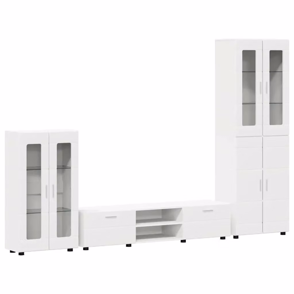 Set mobile TV vidaXL FLORIN moderno Bianco e Legno, L: 150 cm, P: 39 cm, H: 30 cm – 2
