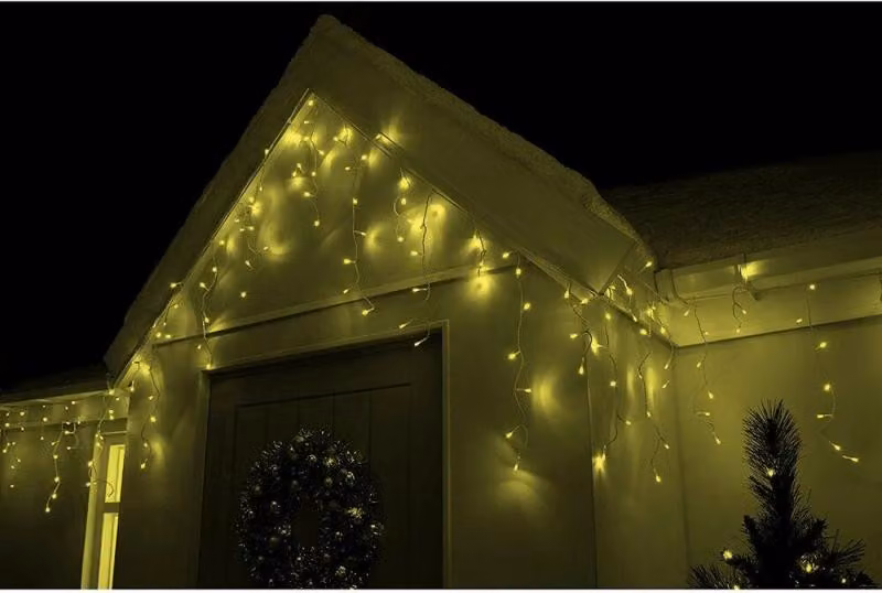 Ghiaccioli LED - 22,5 m, 500 LED, 8 funzioni, IP44, bianco caldo