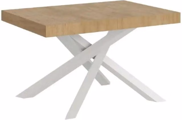 Tavolo allungabile Itamoby Volantis Premium in quercia natura con gambe bianche L: 130-234 cm, P: 90 cm – 1