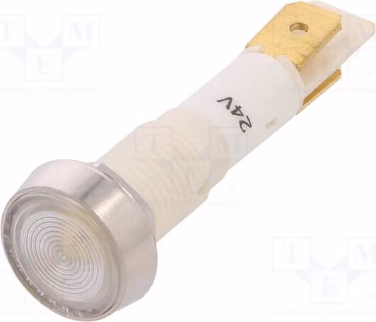 1 indicatore luminoso: LED, 24 VAC, foro di montaggio: Ø 10 mm, piatto, 24 VDC, modello: Kontrollleuchte IND10P-24W-C, LED