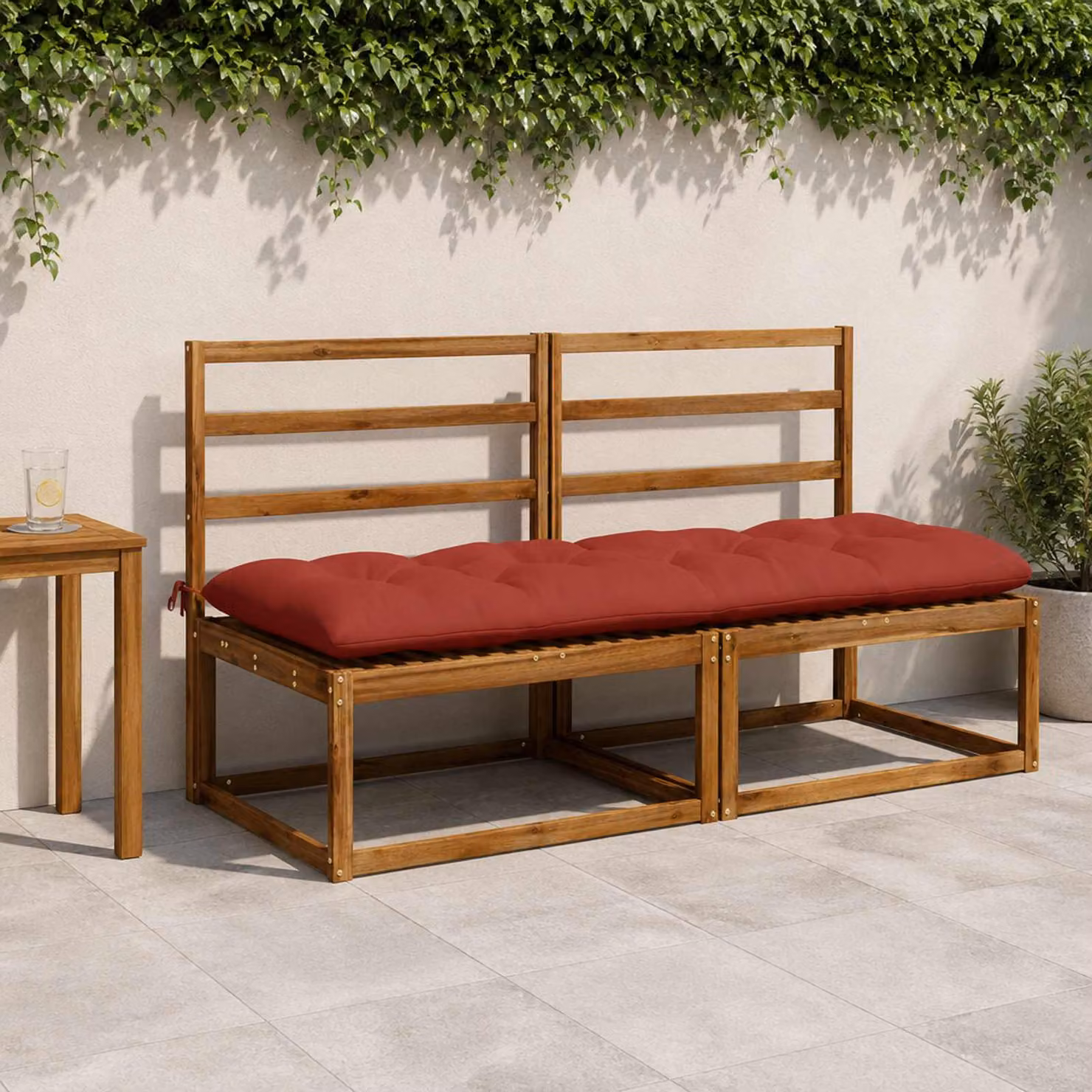 vidaXL Cuscino per panchina VIANEN 100% Poliestere Rosso