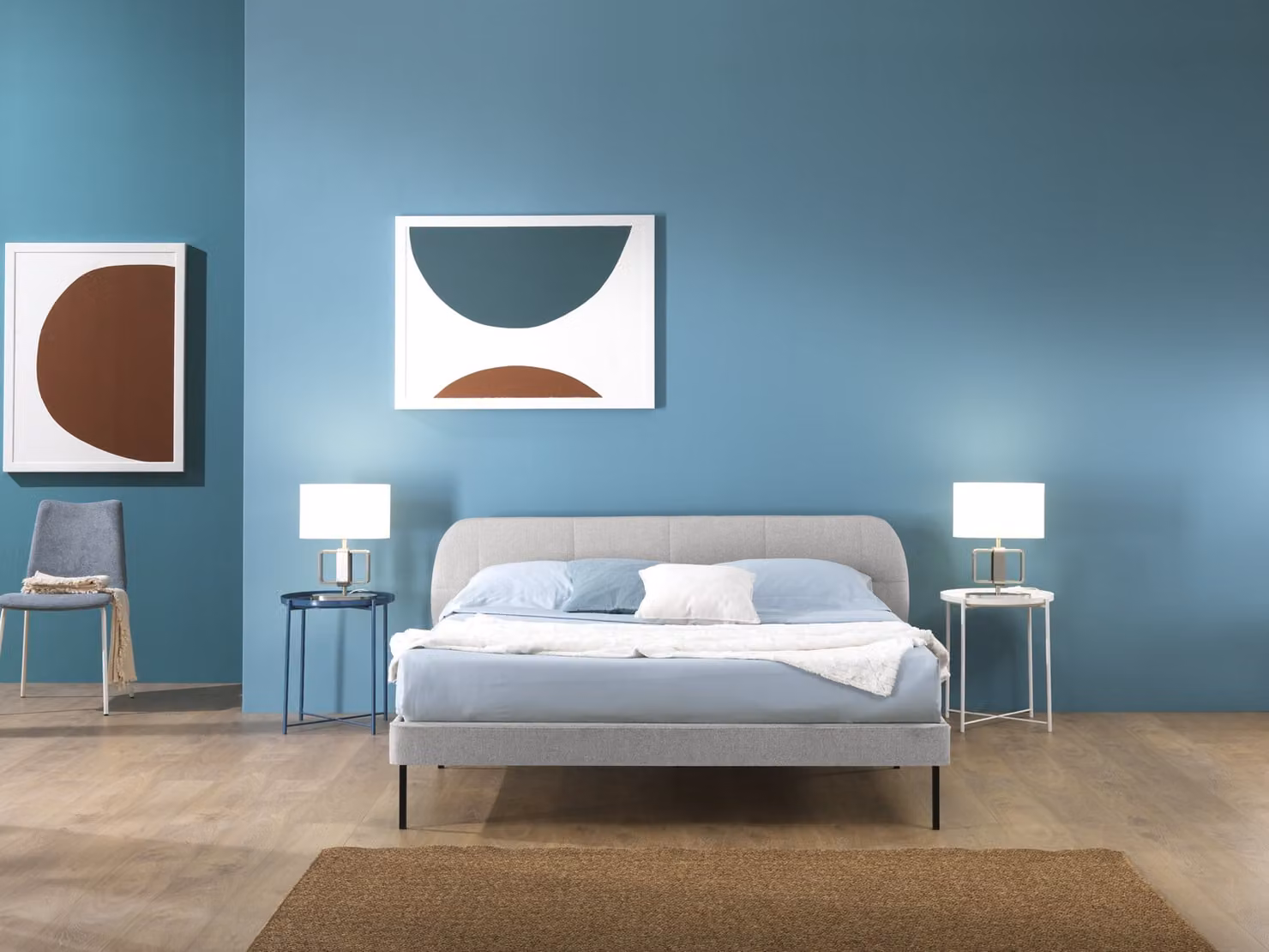 Letto MADRID 140 x 200 cm Grigio chiaro