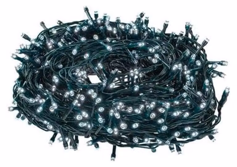 Catena luminosa a LED, 500 luci fredde, 150 cm, ideale per il periodo natalizio