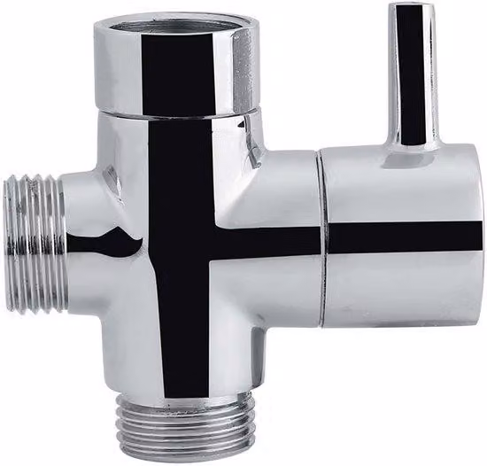 Doccia a mano a forma di T, montaggio a parete, cromata, in ottone