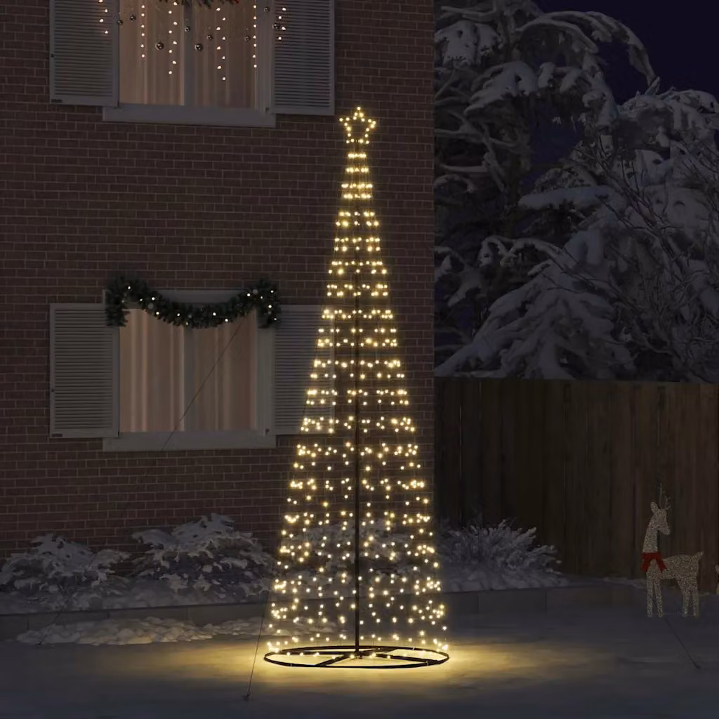 vidaXL Albero di Natale LED EKENAS 400 cm 800 LED Bianco caldo Acciaio