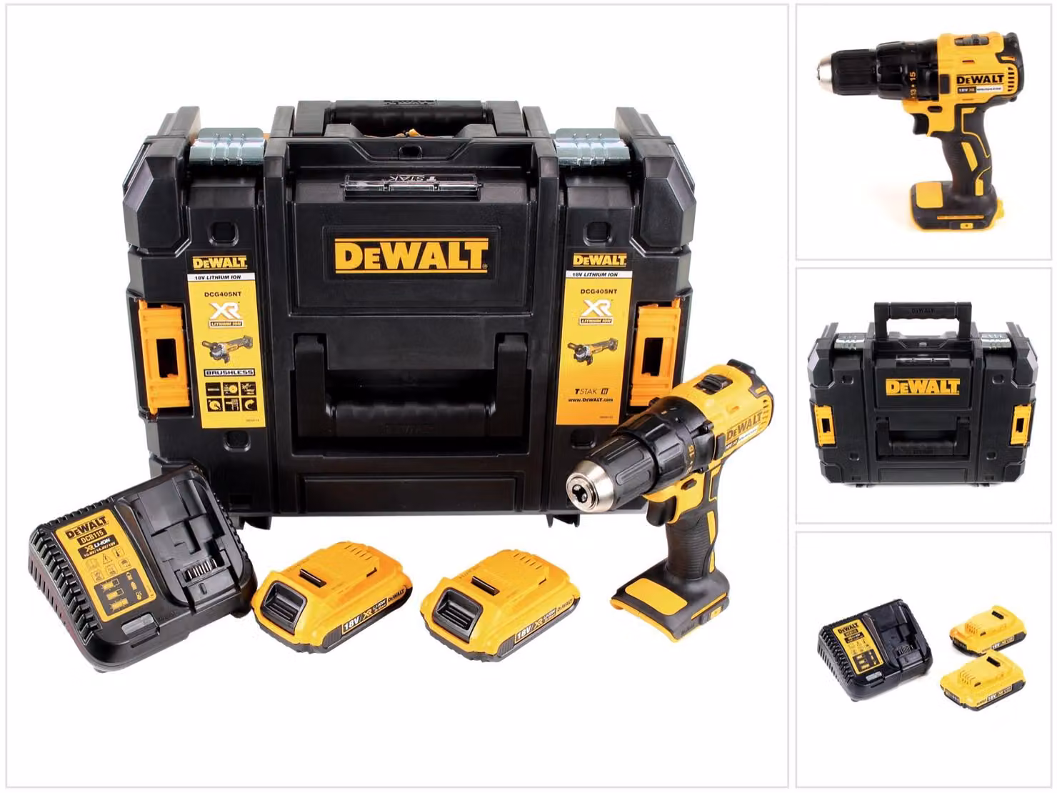 DeWalt DCD 777 D2 18 V Trapano avvitatore a batteria 65 Nm in valigetta TSTAK II + 2x Batterie 2,0 Ah + Caricatore DCB 115