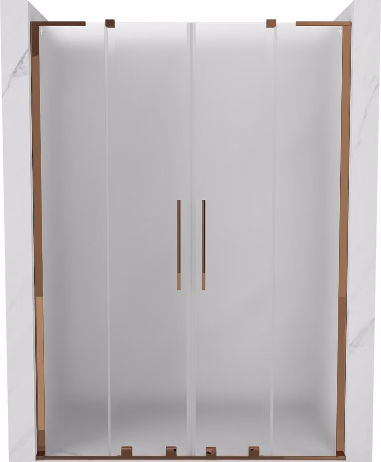 Mexen Velar L Duo porte doccia scorrevoli 160 cm, smerigliato, oro rosa - 871-160-003-32-60