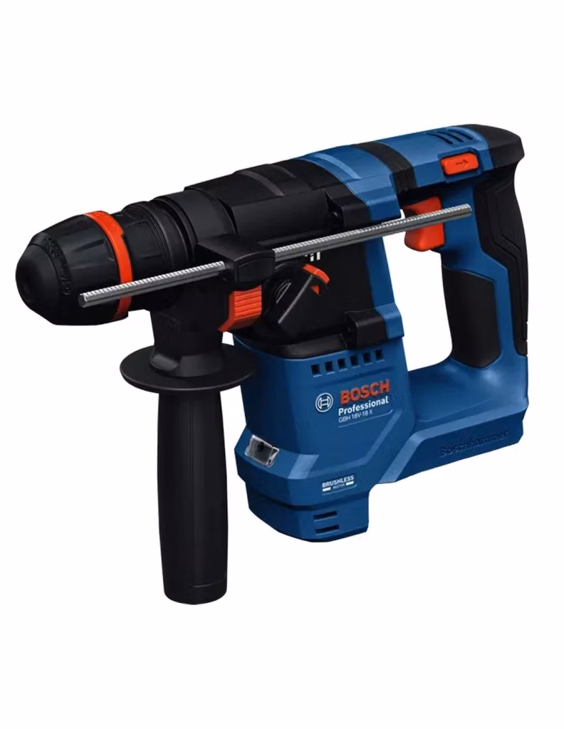 Martello Perforatore Bosch GBH 18V-18 X con 2 Batterie da 5,0 Ah, Caricabatterie GAL1880CV e Borsa, Blu – 2