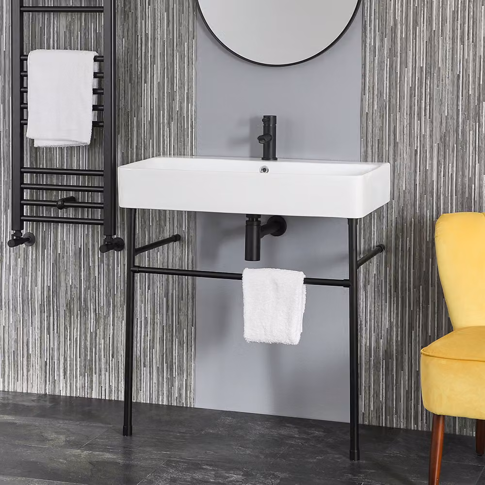 Lavabo con Consolle Nera – 800mm x 415 mm – Exton