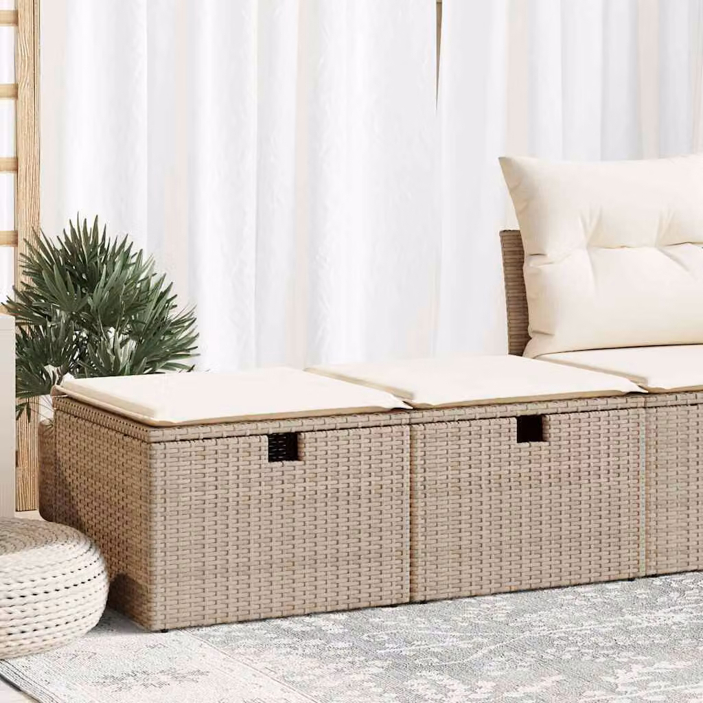 Maison Exclusive - Set Divano da Giardino 2 pz con Cuscini Beige Polyrattan Acacia