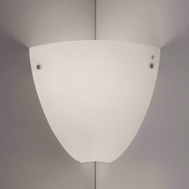 Vistosi Applique da parete CORNER, dimmerabile, Bianco / Opale, Soggiorno / Sala da pranzo, Vetro, Moderno, Applique