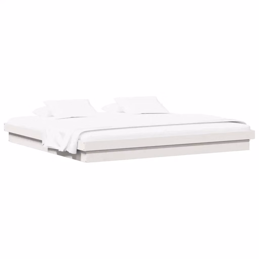 Struttura del letto moderna vidaXL in pino massello bianco L/P/H: 200 x 200 x 204 cm – 2