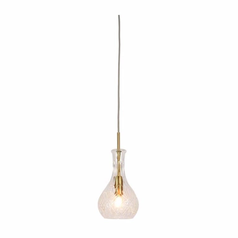 si tratta di RoMi - Lampada a sospensione Bruxelles - Oro/Vetro - Ø14cm Lampada a sospensione - Lampada da tavolo - Lampada da soggiorno - Lampada da camera da letto - Soggiorno