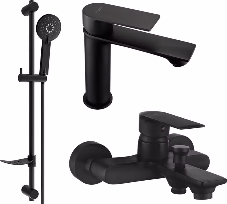 Mexen Royo DF40 set da bagno, nero - 72203DF40-70