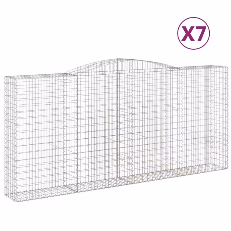 Cesti Gabbioni ad Arco 7 pz 400x50x180/200 cm Ferro Zincato