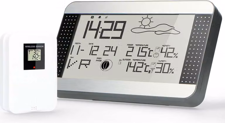 Alecto WS-1700 - Stazione meteo con sensore wireless per esterni, argento